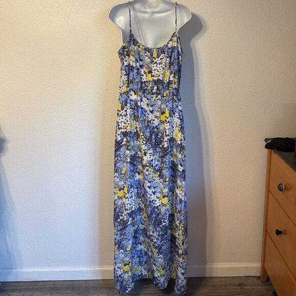 Banana Republic Silk Floral Sleeveless Maxi Dress Large - Picture 5 of 5